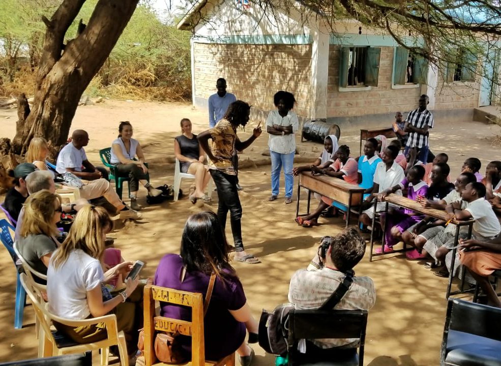 Emmanuel Jal Presenting to Youth in Kakuma